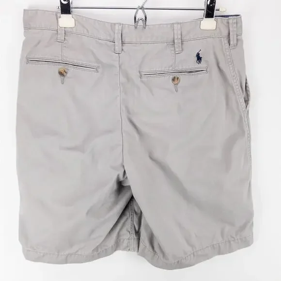 Polo by Ralph Lauren Bermuda Shorts Men's 33x11 Relaxed Fit Chino Pocket Gray - Picture 10 of 12